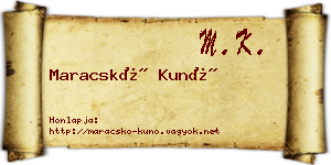 Maracskó Kunó névjegykártya